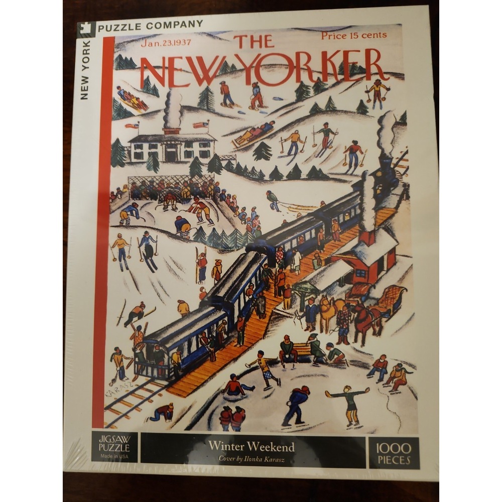 NY Puzzle Company 1000 Piece Jigsaw Puzzle "Winter Weekend" New Sealed - Picture 2 of 4